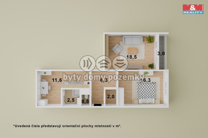 Pronájem, Byt 2+1, Ústí nad Labem