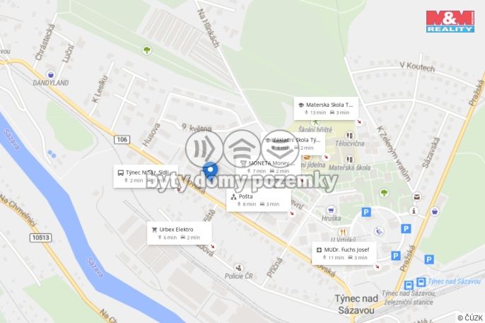 Pronájem, Byt 3+1, Týnec nad Sázavou