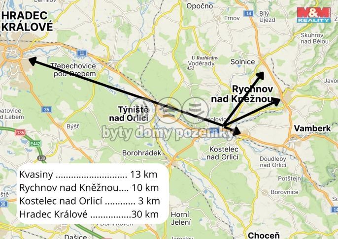 Pronájem, Byt 1+1, Častolovice