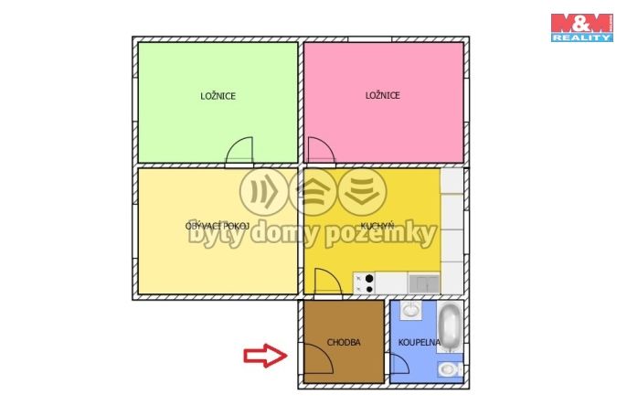 Pronájem, Byt 3+kk, Chvaletice