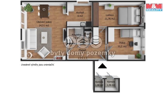 Prodej, Byt 3+1, Žebrák