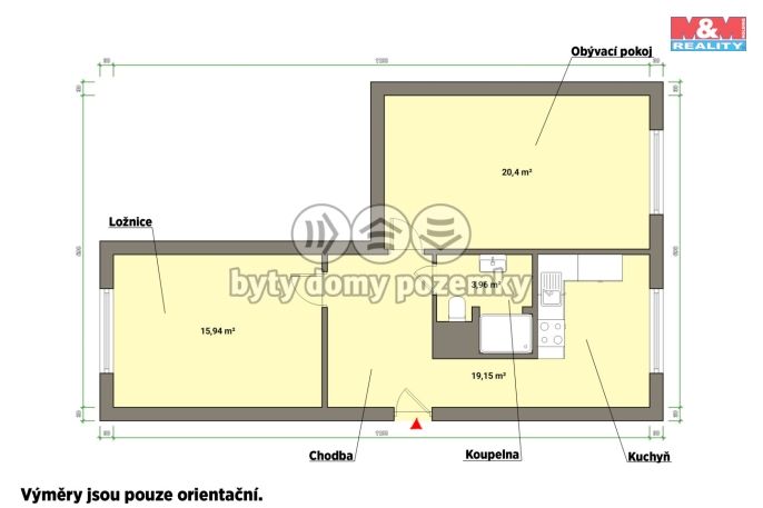 Pronájem, Byt 2+1, Cheb
