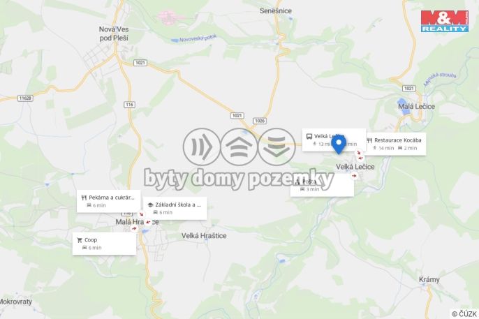 Prodej, Pozemek k bydlení, Velká Lečice