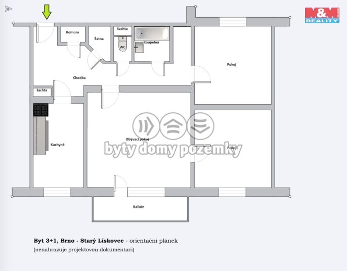 Pronájem, Byt 3+1, Brno