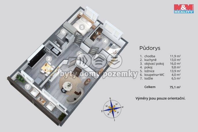 Prodej, Byt 3+1, Most