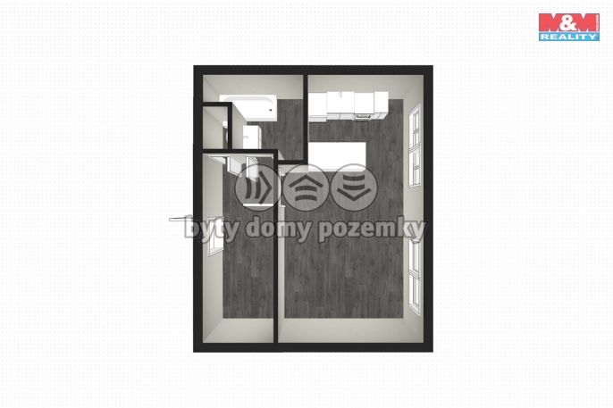 Pronájem, Byt 1+kk, Opočno