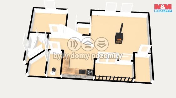 Pronájem, Byt 3+kk, Rakovník