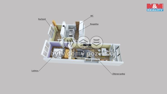 Pronájem, Byt 2+1, Ústí nad Labem