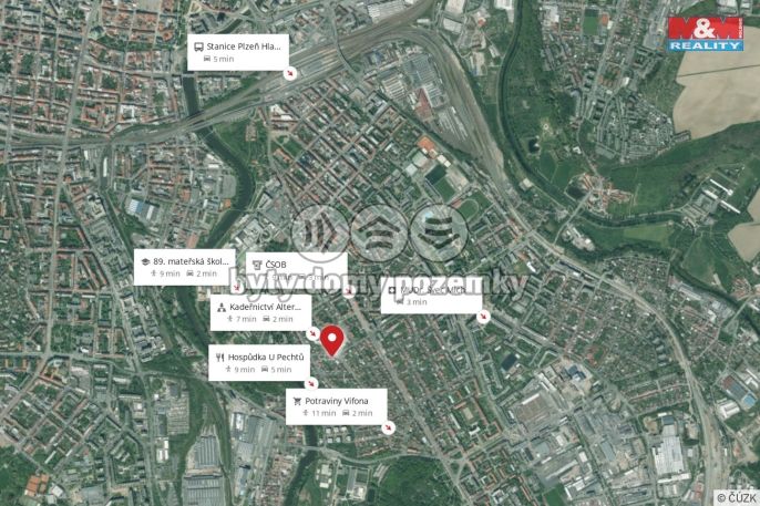 Pronájem, Byt 1+1, Plzeň
