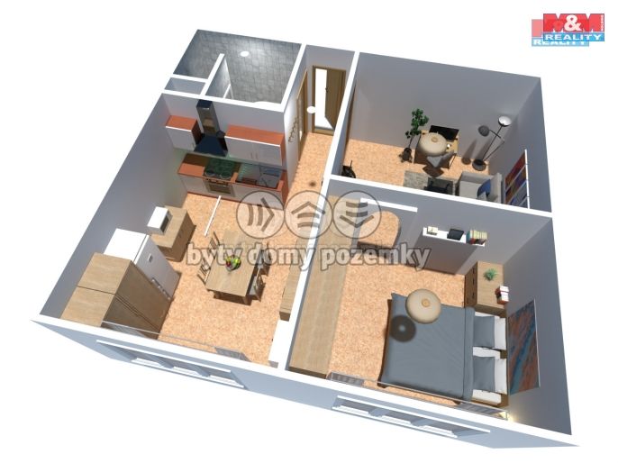 Pronájem, Byt 1+1, Žatec