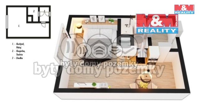 Prodej, Byt 1+kk, Jablonec nad Nisou