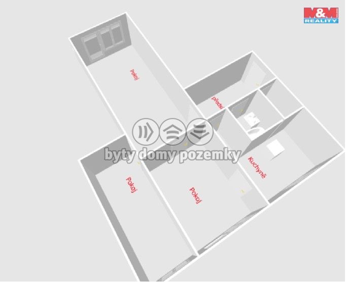 Pronájem, Byt 3+1, Děčín