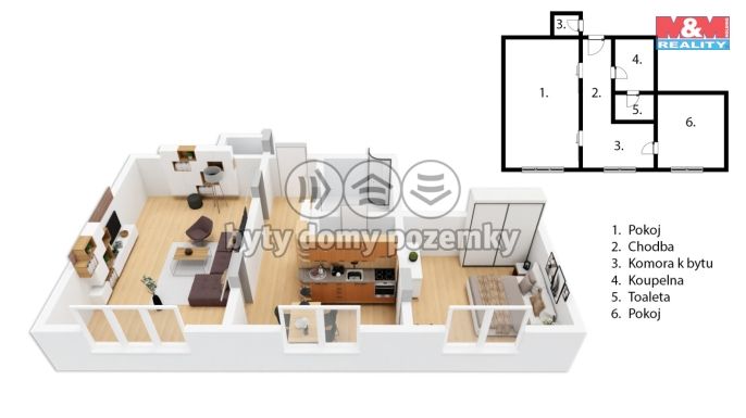 Prodej, Byt 2+1, Prostějov