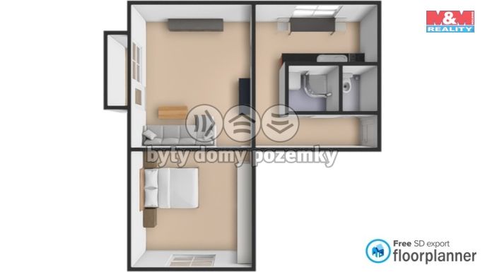 Pronájem, Byt 2+1, Žďár nad Sázavou