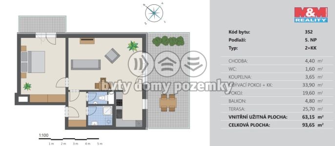 Pronájem, Byt 2+kk, Rychnov nad Kněžnou