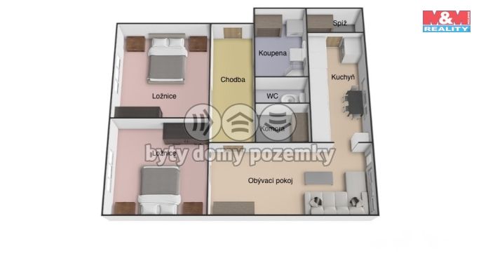 Pronájem, Byt 3+1, Přibyslav