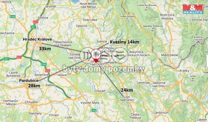 Pronájem, Byt 1+1, Kostelec nad Orlicí