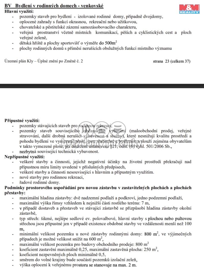 Prodej, Pozemek k bydlení, Kly