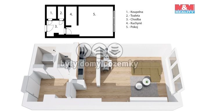 Prodej, Byt 1+kk, Havířov