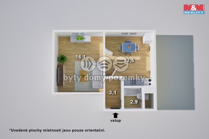 Prodej, Byt 1+1, Krupka