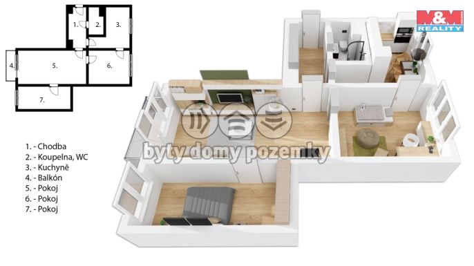 Pronájem, Byt 3+1, Rychnov nad Kněžnou