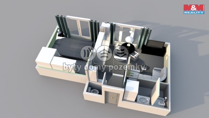 Pronájem, Byt 2+kk, Praha