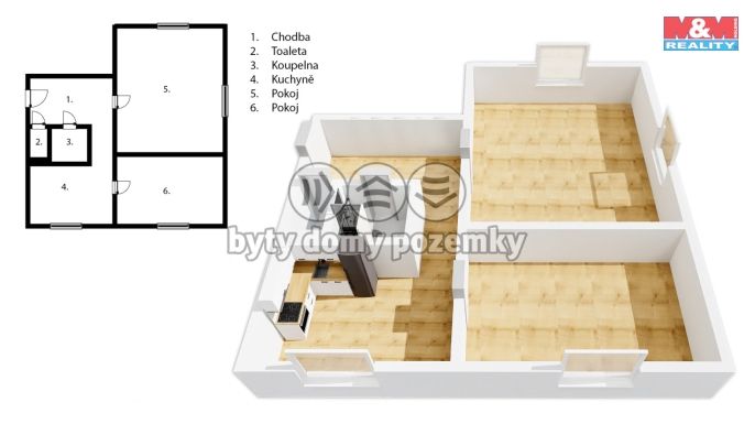 Pronájem, Byt 2+1, Beroun
