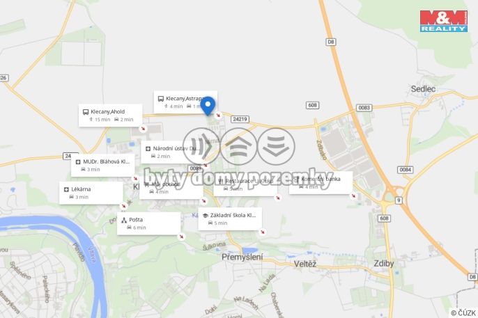 Pronájem, Byt 1+kk, Klecany