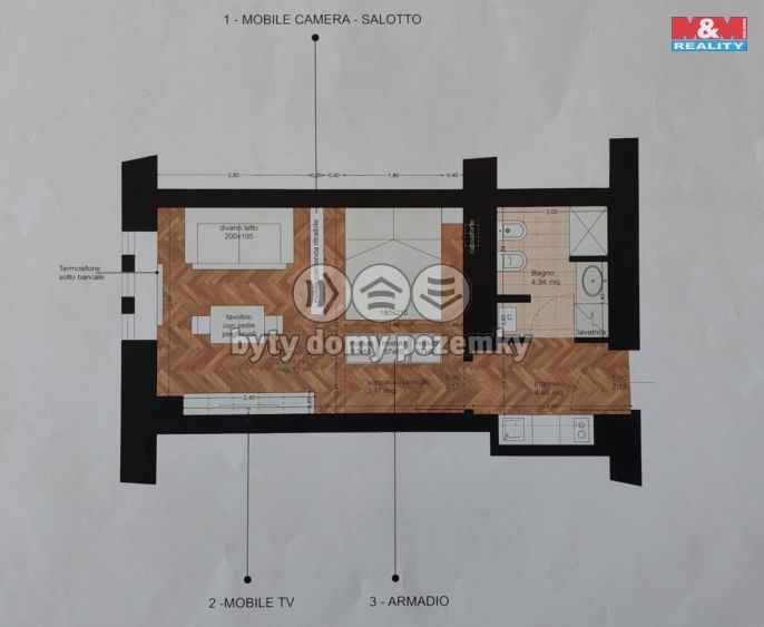 Pronájem, Byt 1+kk, Praha