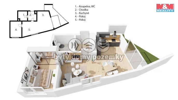 Prodej, Byt 2+kk, Praha