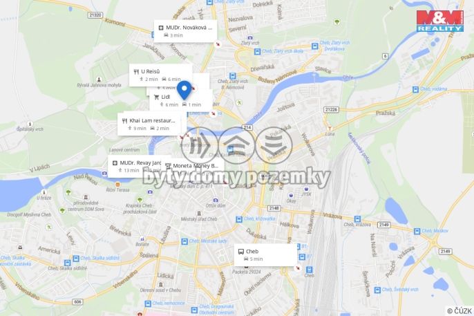 Pronájem, Obchod a služby, Cheb