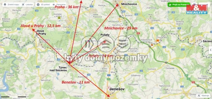 Pronájem, Byt 3+1, Týnec nad Sázavou