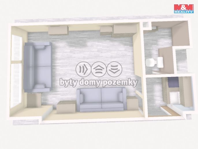 Pronájem, Byt 1+kk, Praha