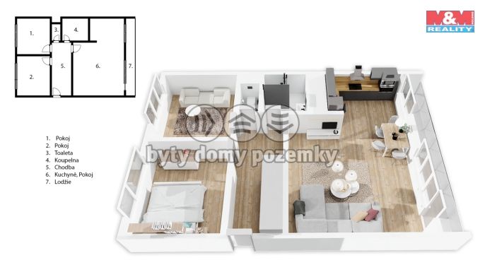 Prodej, Byt 3+kk, Pardubice