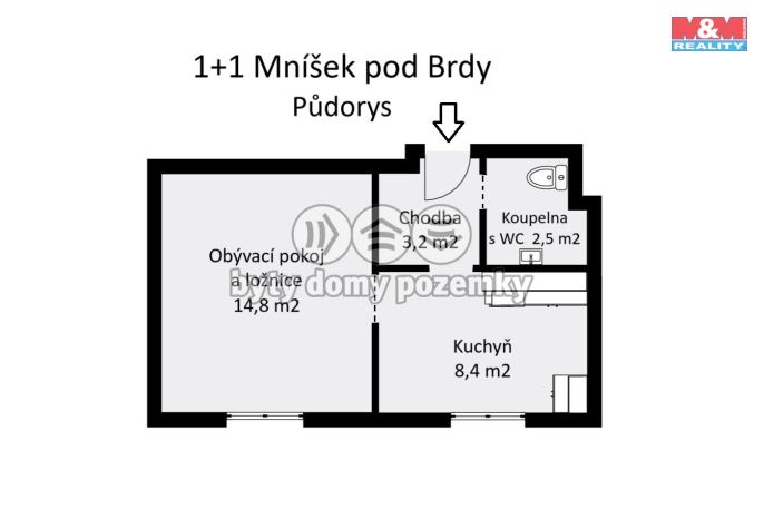 Prodej, Byt 1+1, Mníšek pod Brdy