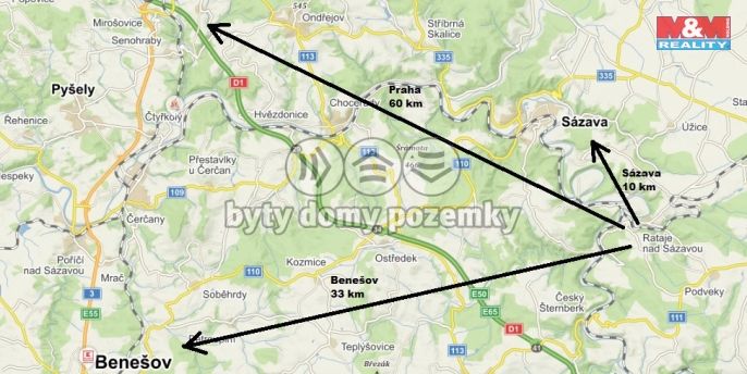 Pronájem, Byt 3+1, Rataje nad Sázavou