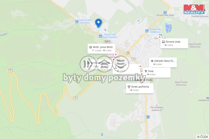 Prodej, Pozemek k bydlení, Červená Voda