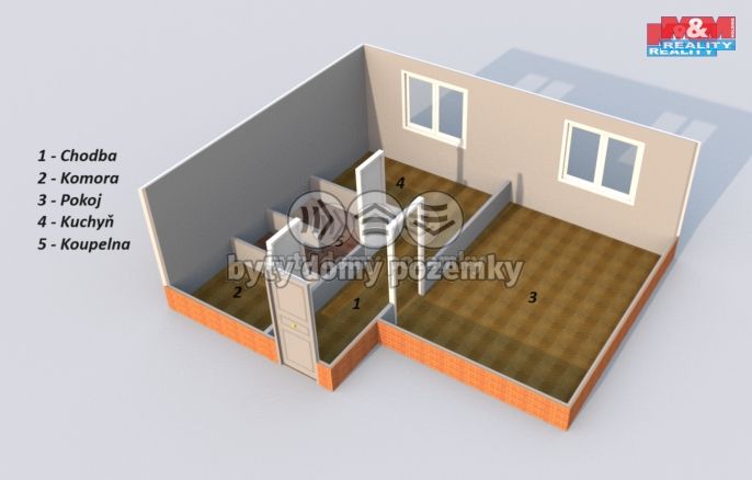 Pronájem, Byt 1+1, Vamberk