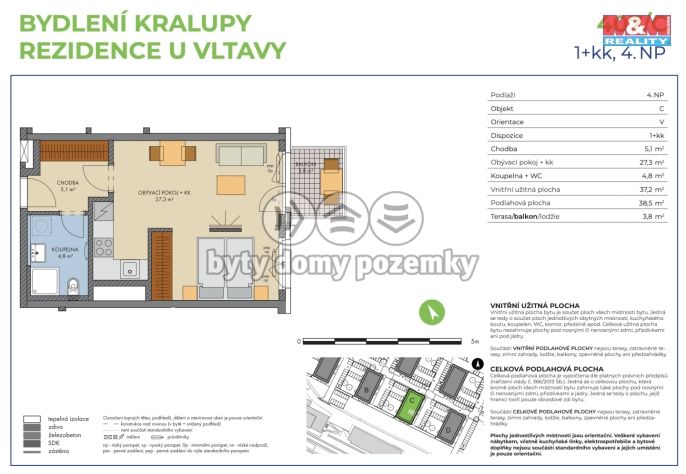 Prodej, Byt 1+kk, Kralupy nad Vltavou