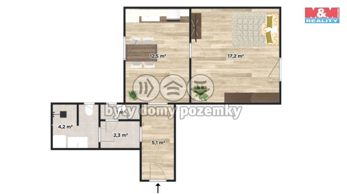 Pronájem, Byt 1+1, Praha