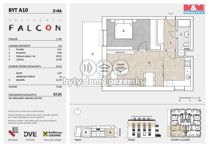 Prodej, Byt 2+kk, Mělník
