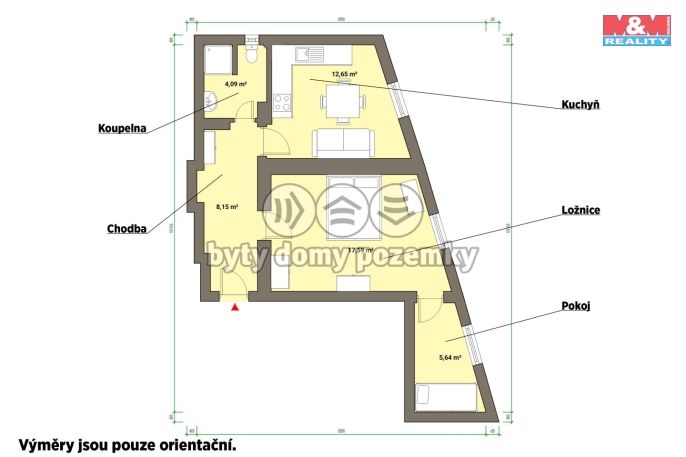 Pronájem, Byt 1+1, Mariánské Lázně