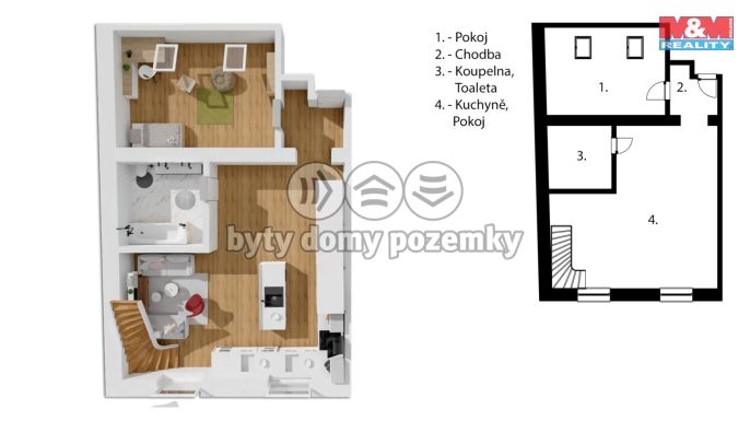 Prodej, Byt 4+kk, Troubsko