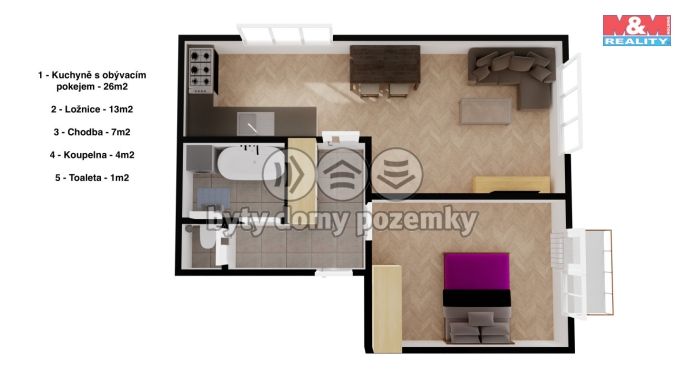 Pronájem, Byt 2+1, Kladno