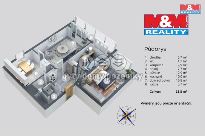 Prodej, Byt 3+1, Most