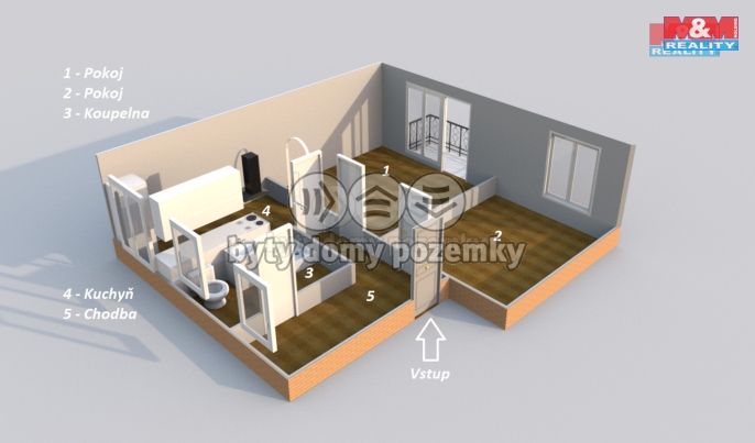 Pronájem, Byt 2+1, Dobruška