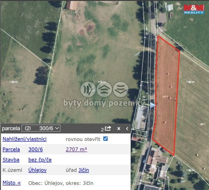 Prodej, Pozemek k bydlení, Úhlejov