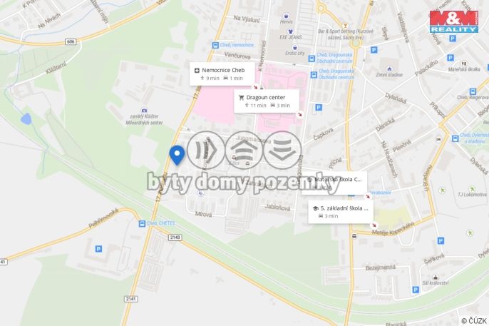 Prodej, Byt 1+1, Cheb