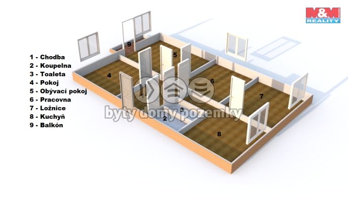 Pronájem, Byt 4+1, Radvanice