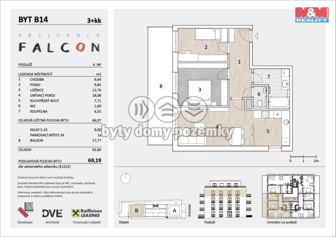 Prodej, Byt 3+kk, Mělník